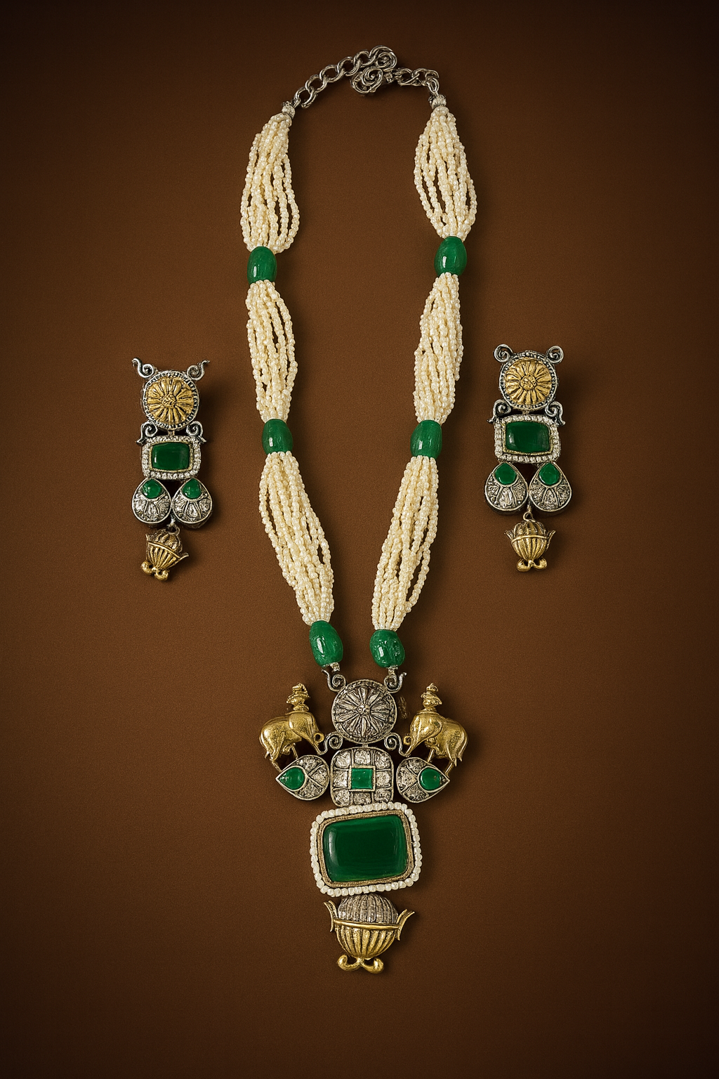 Green Dynasty Necklace Set – conveys grandeur and tradition.