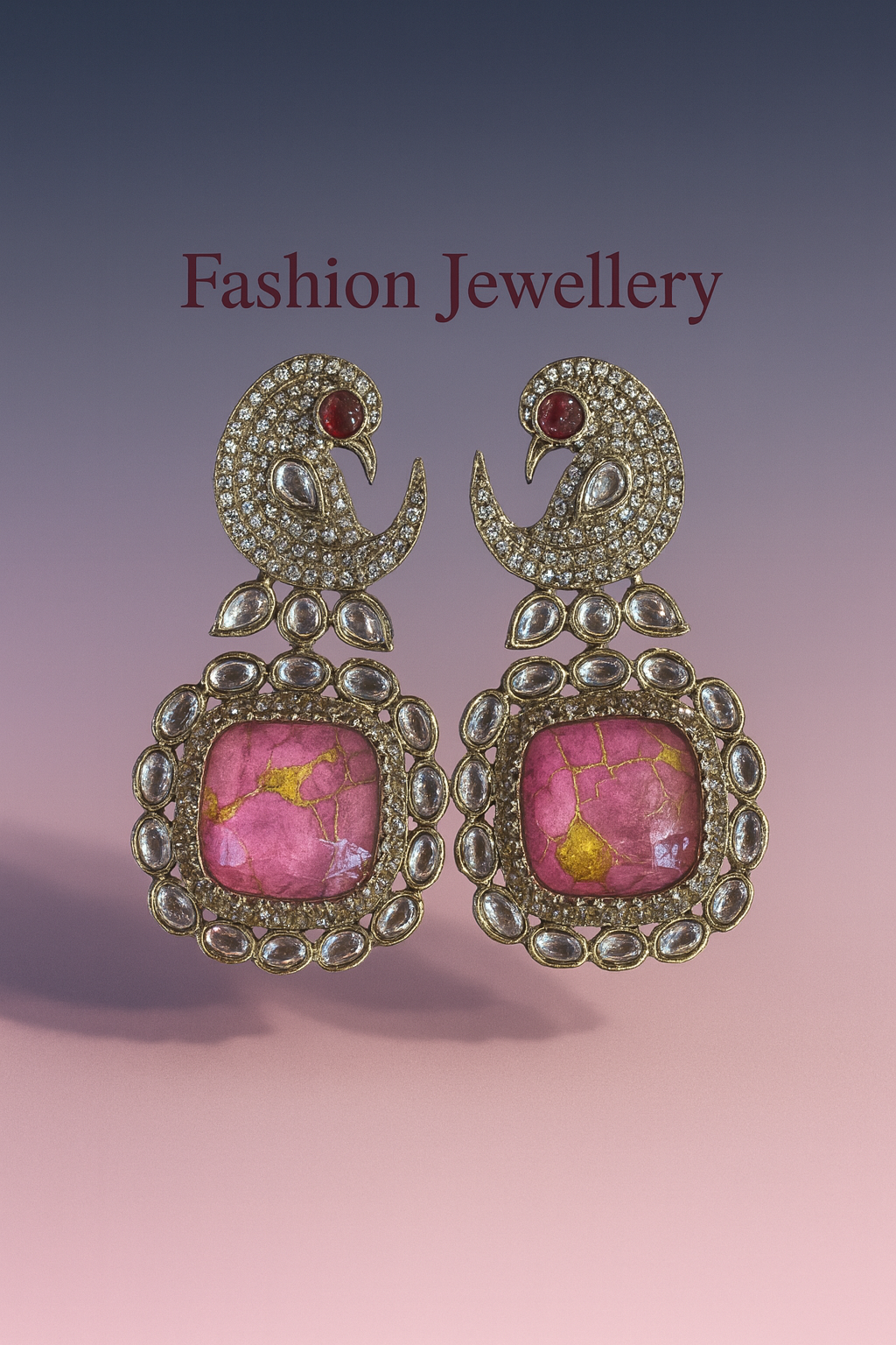 Royal Peacock Gemstone Earrings