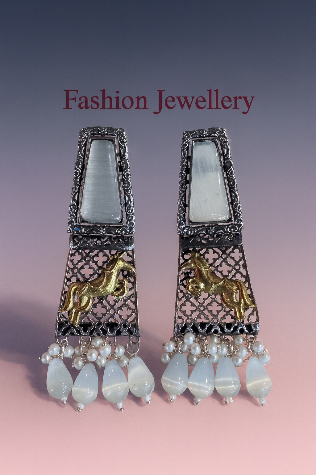 Antique Royal Horse Dangle Earrings