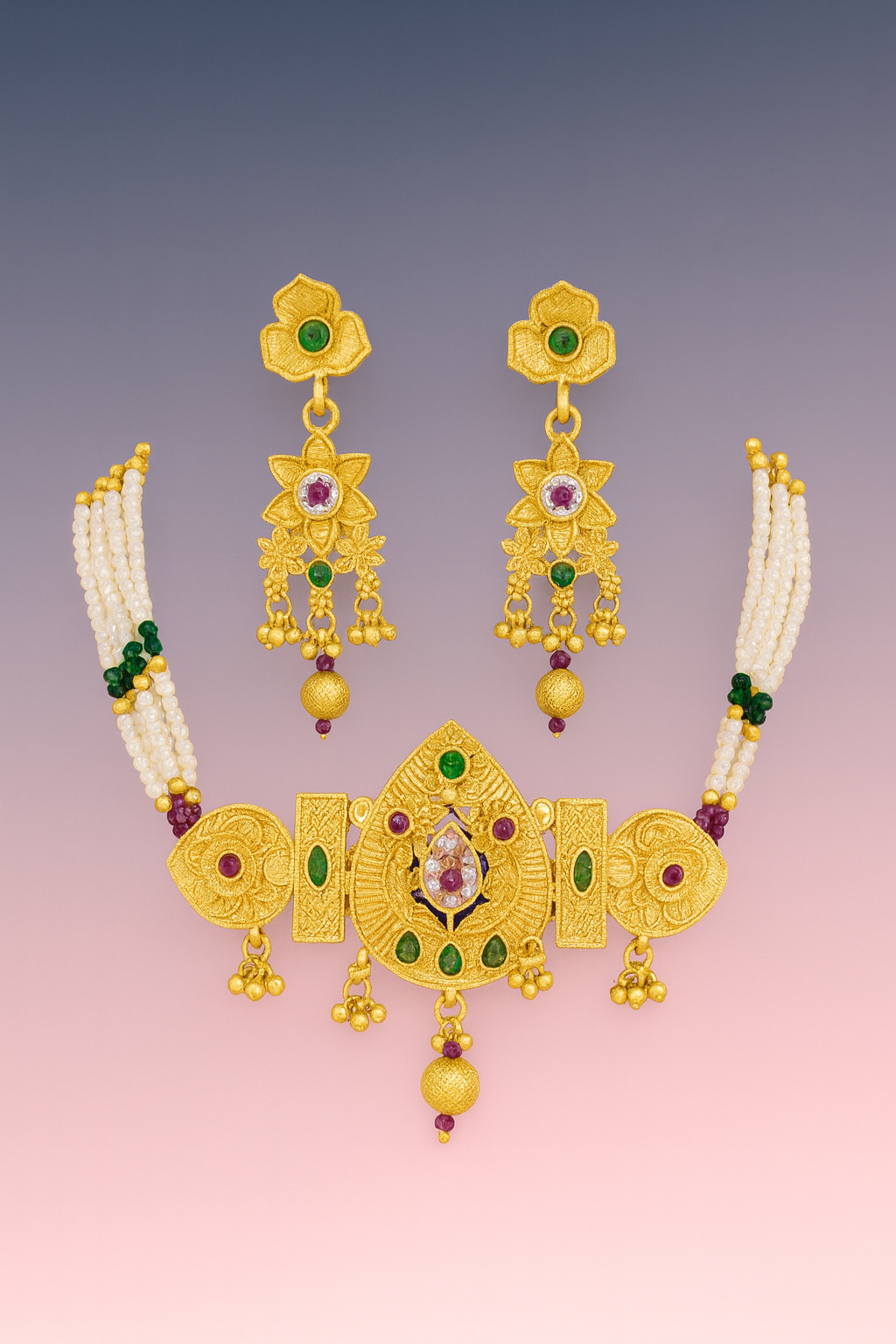 Floral Royal Heritage Necklace Set