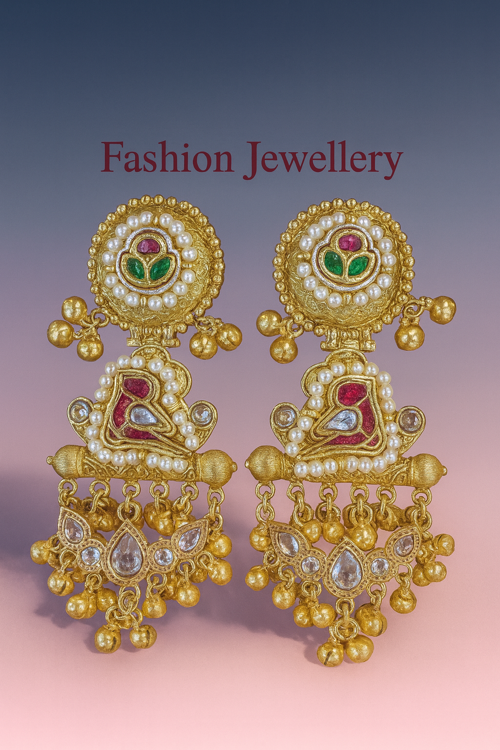 Royal Kundan Pearl Jhumka Earrings