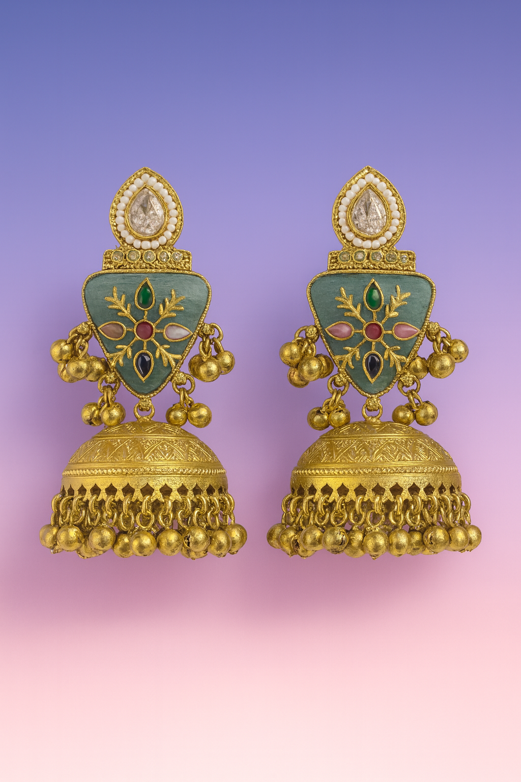 Royal Multigem Heritage Jhumka Earrings