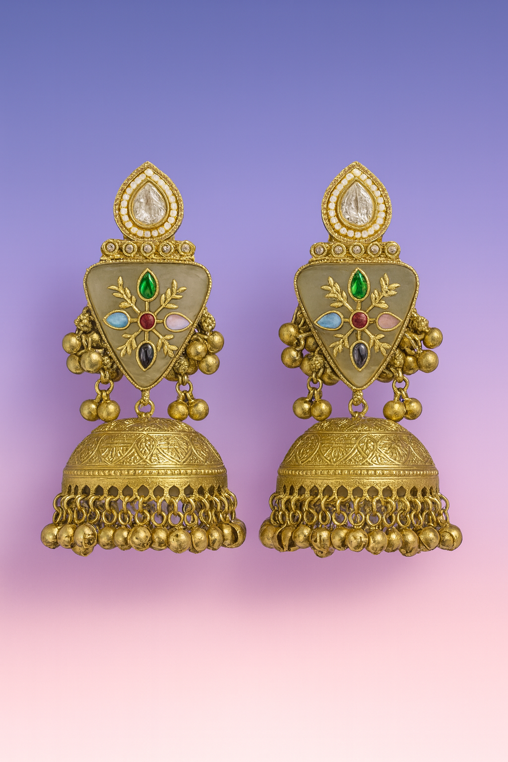 Royal Multigem Heritage Jhumka Earrings