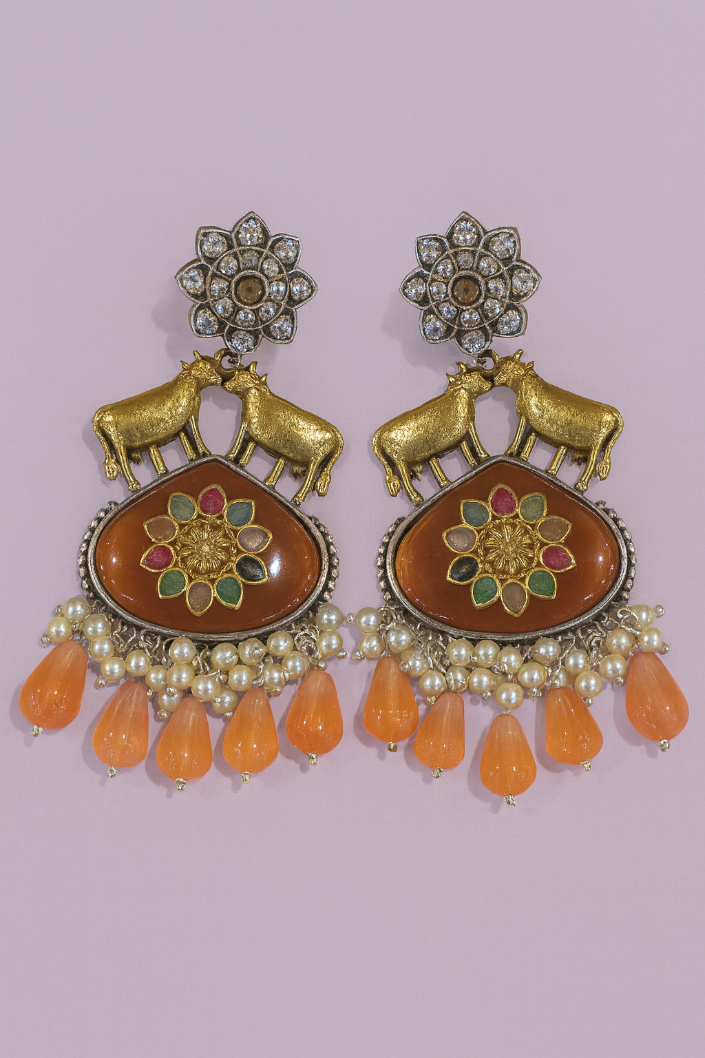 Midnight Royal Kundan Dangler Earrings