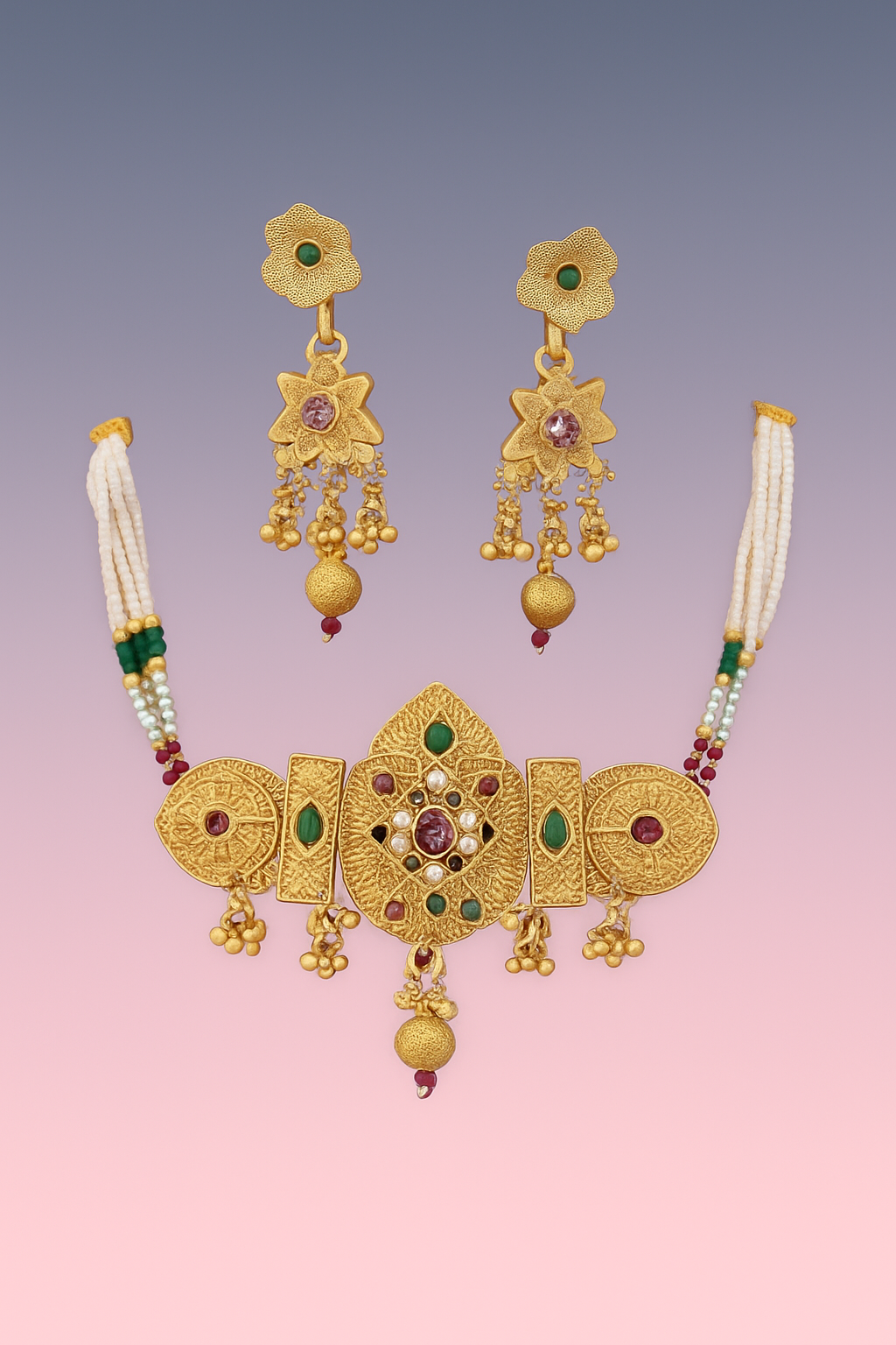 Floral Royal Heritage Necklace Set