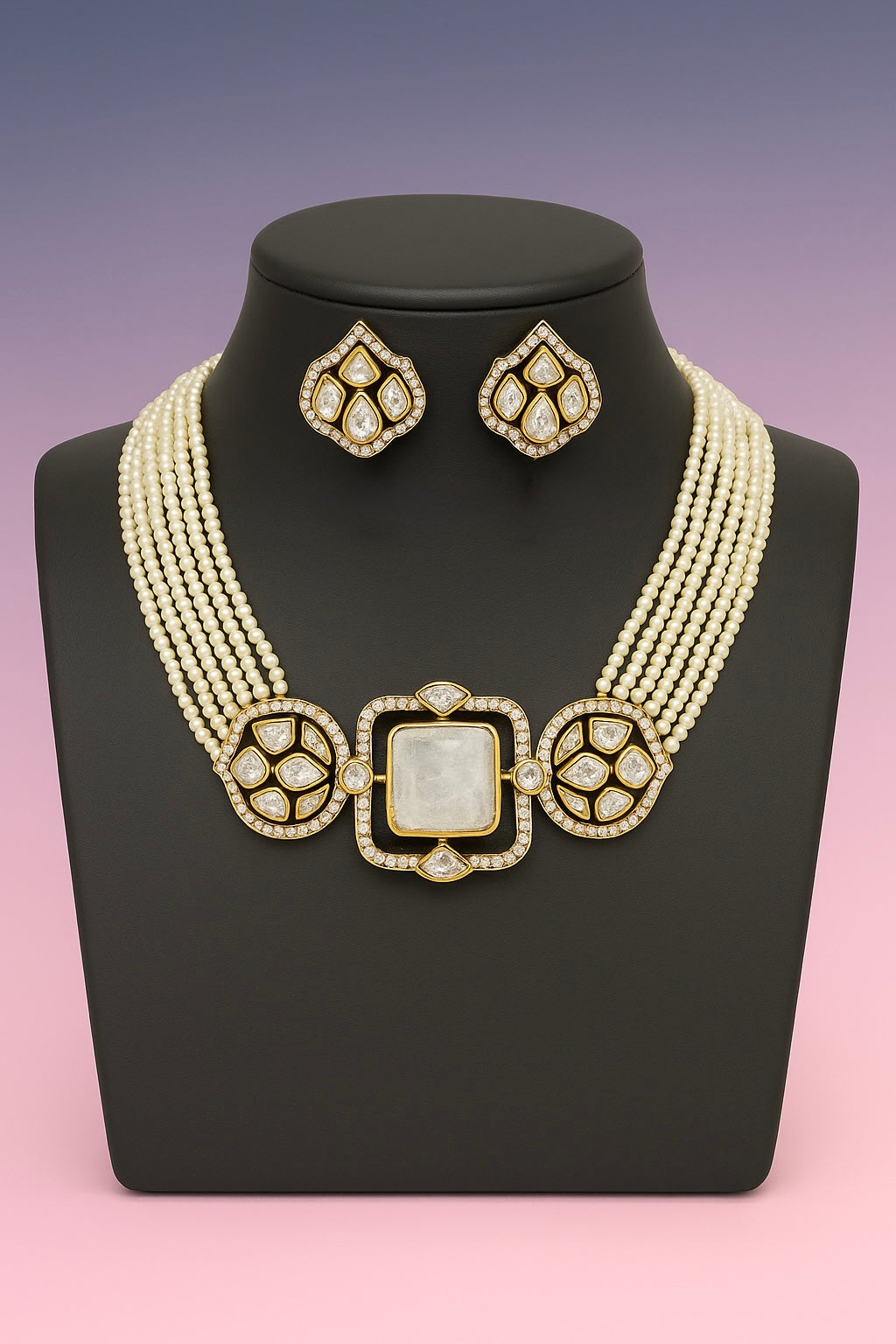Ivory Grace Kundan Pearl Set
