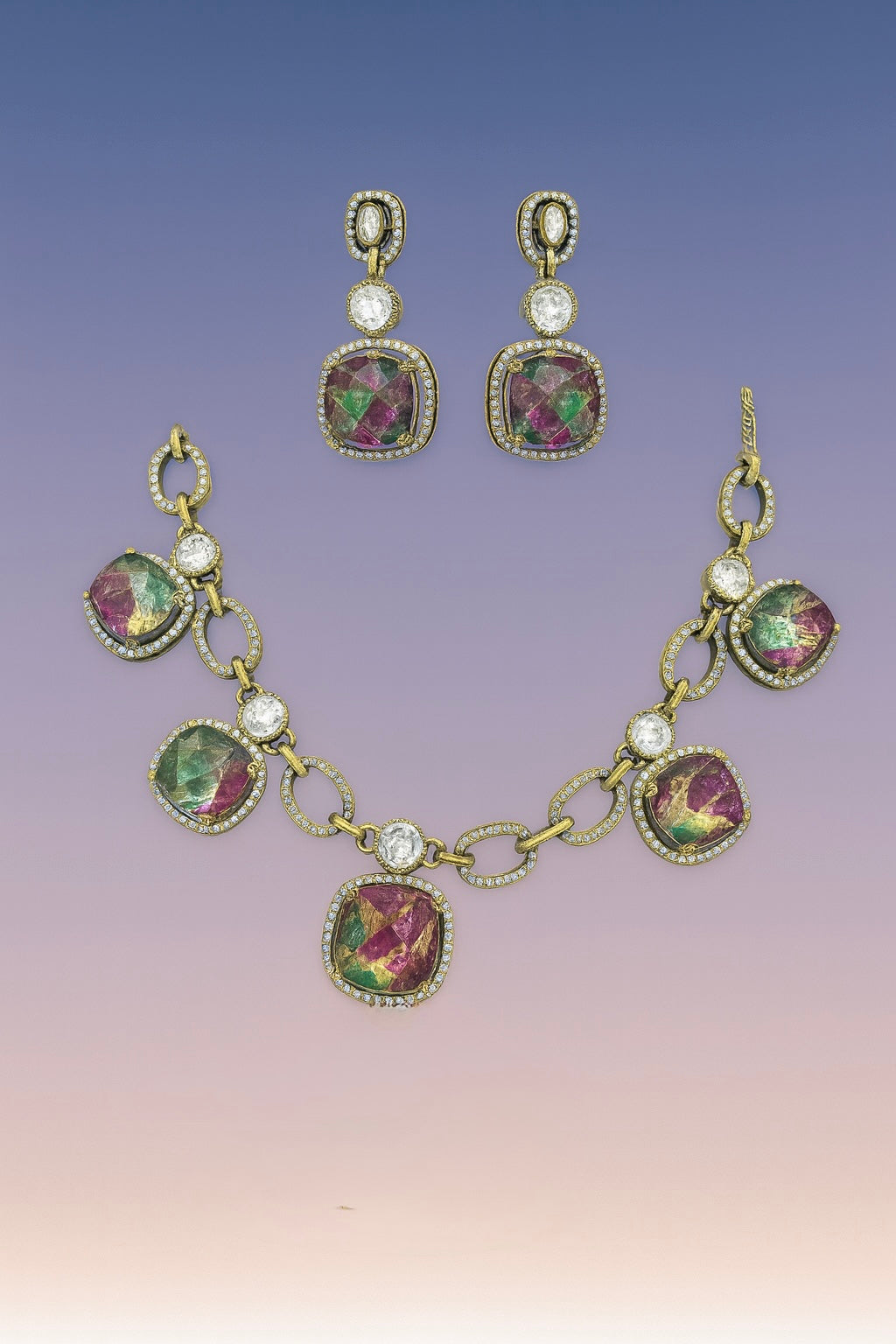 Florenza Multicolor Stone Necklace Set