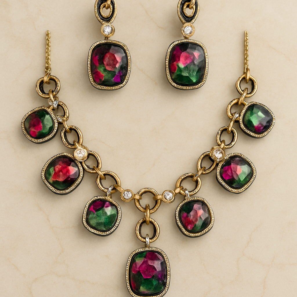 Florenza Multicolor Stone Necklace Set