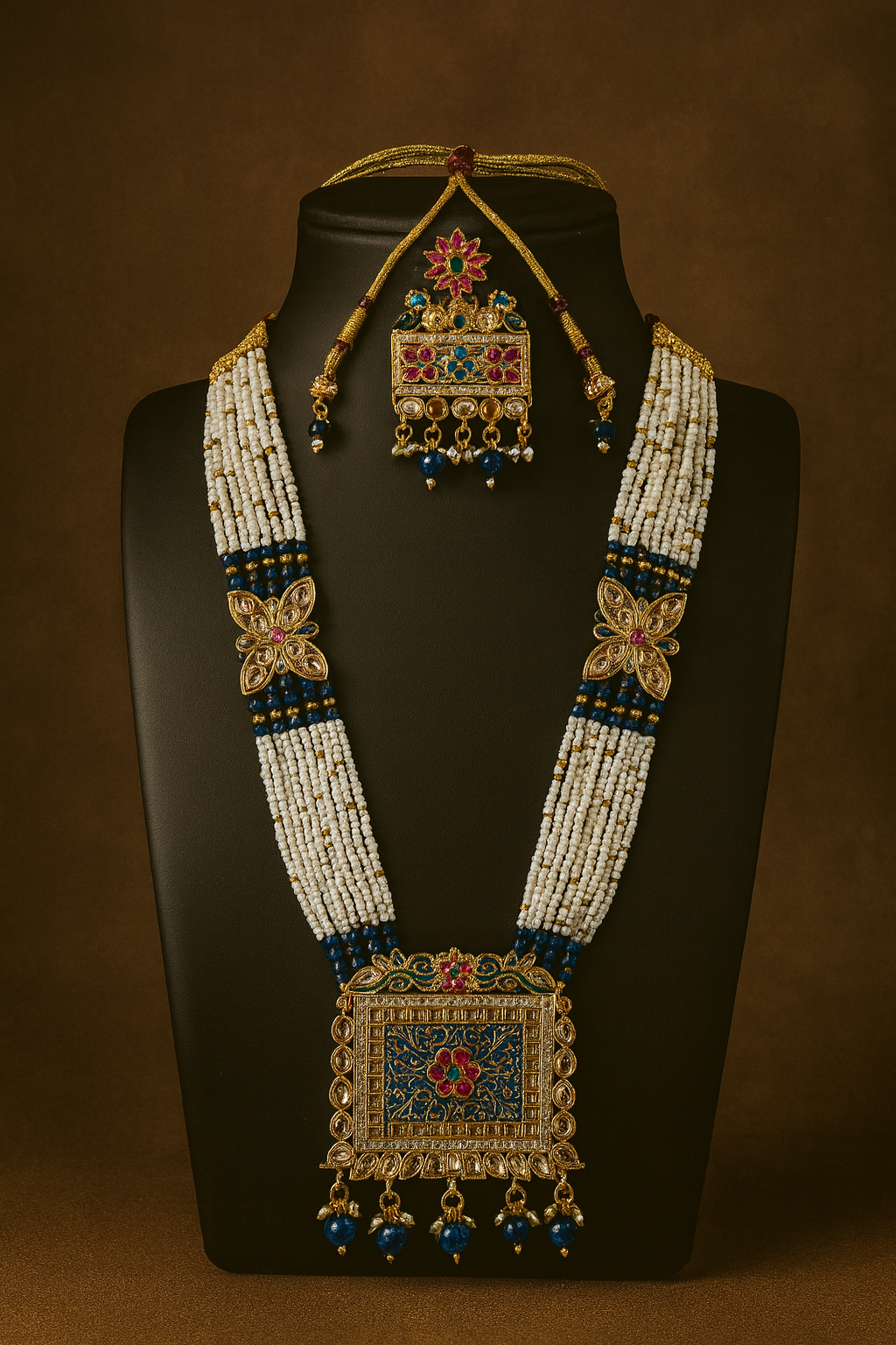 Majestic Meenakari Pearl Set**
