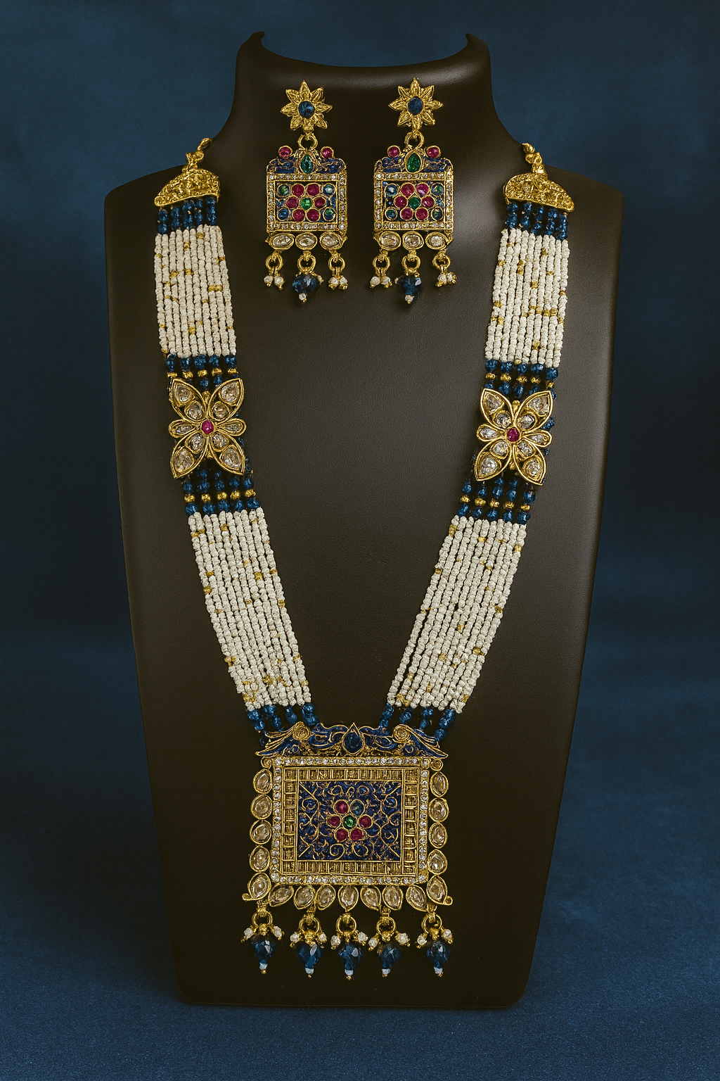 Majestic Meenakari Pearl Set**