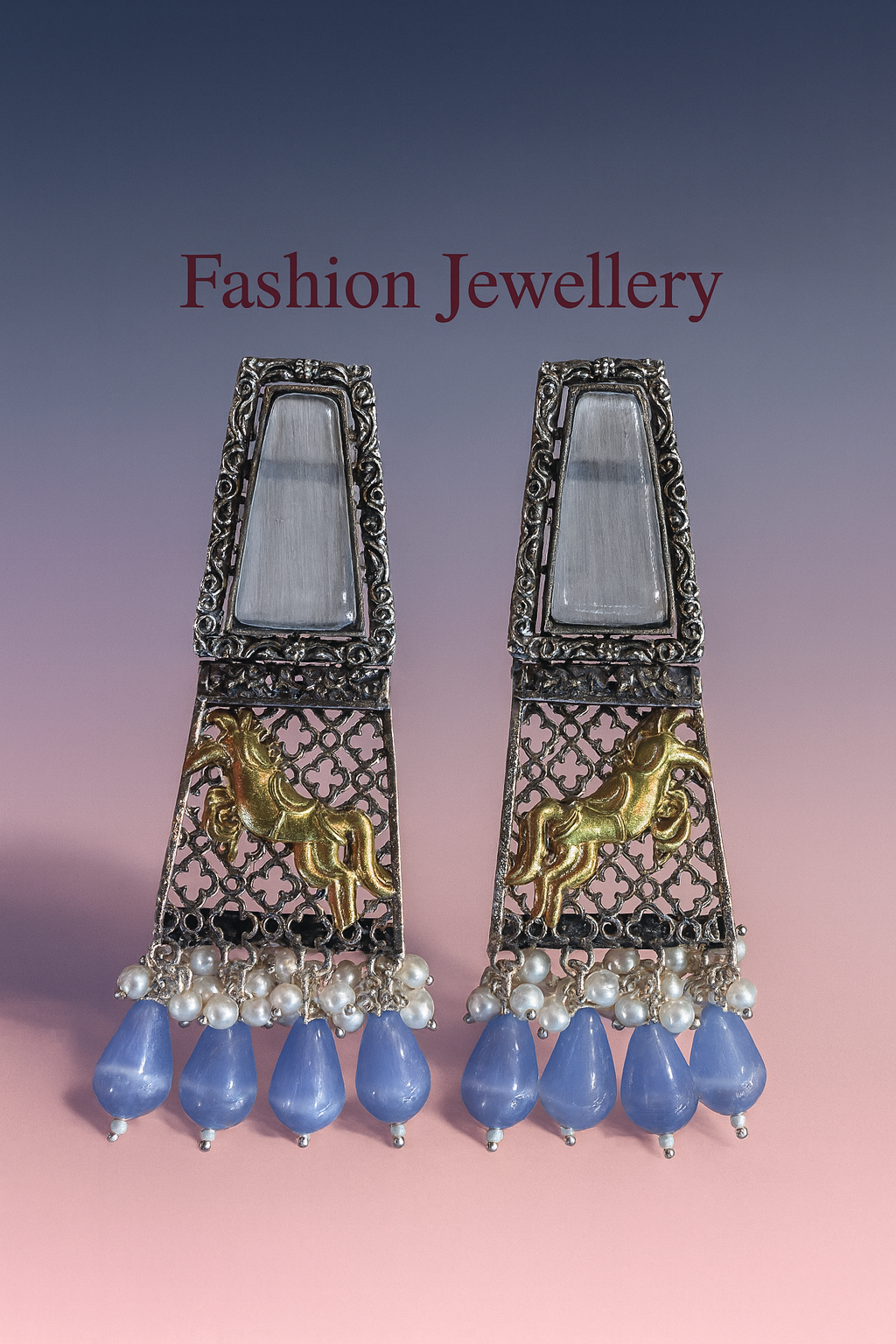 Antique Royal Horse Dangle Earrings