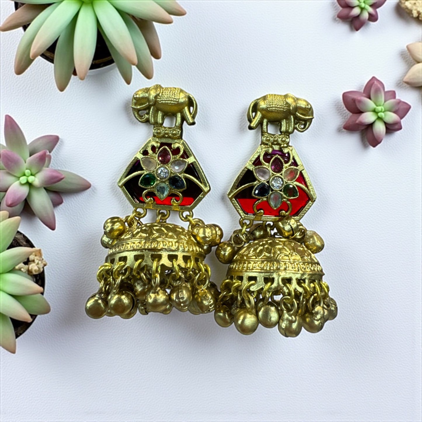 Royal Elephant Jhumka Earrings