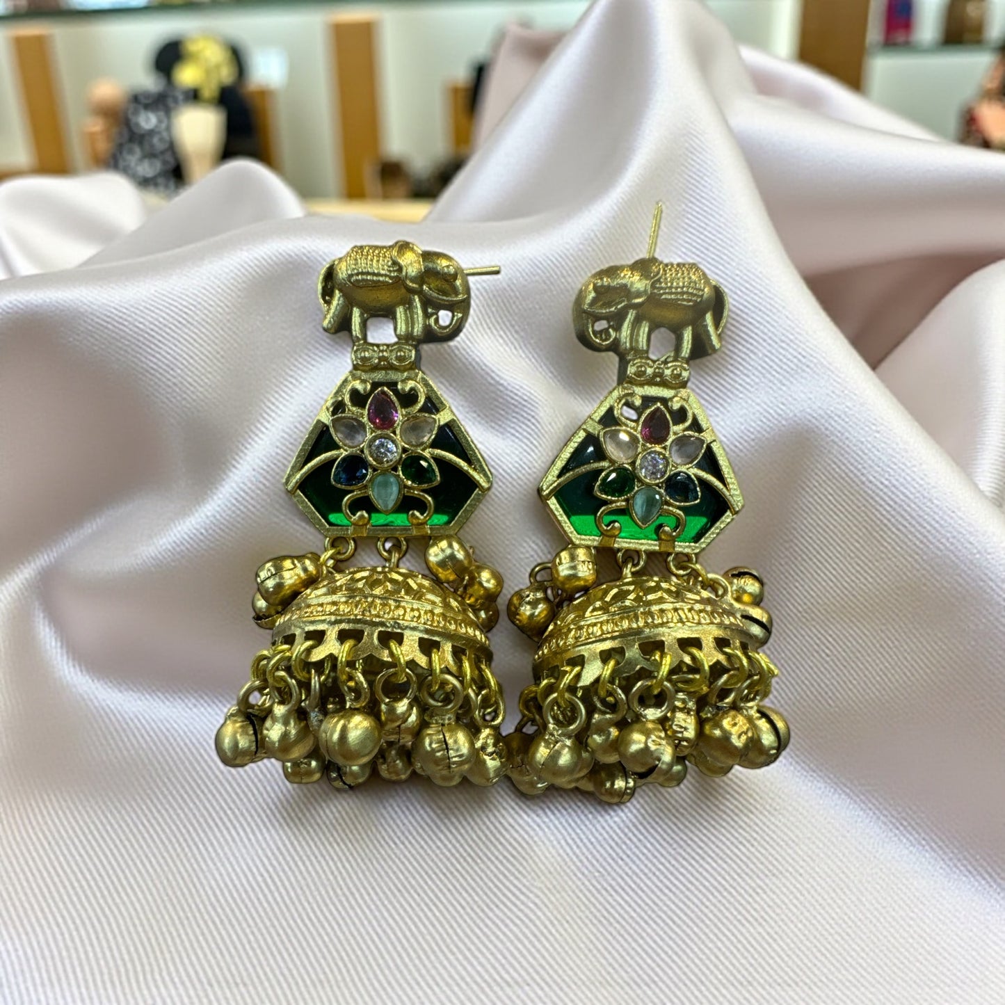 Royal Elephant Jhumka Earrings