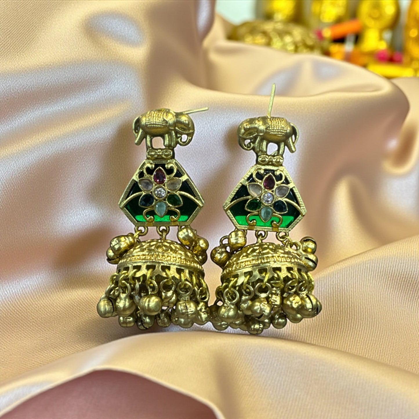 Royal Elephant Jhumka Earrings