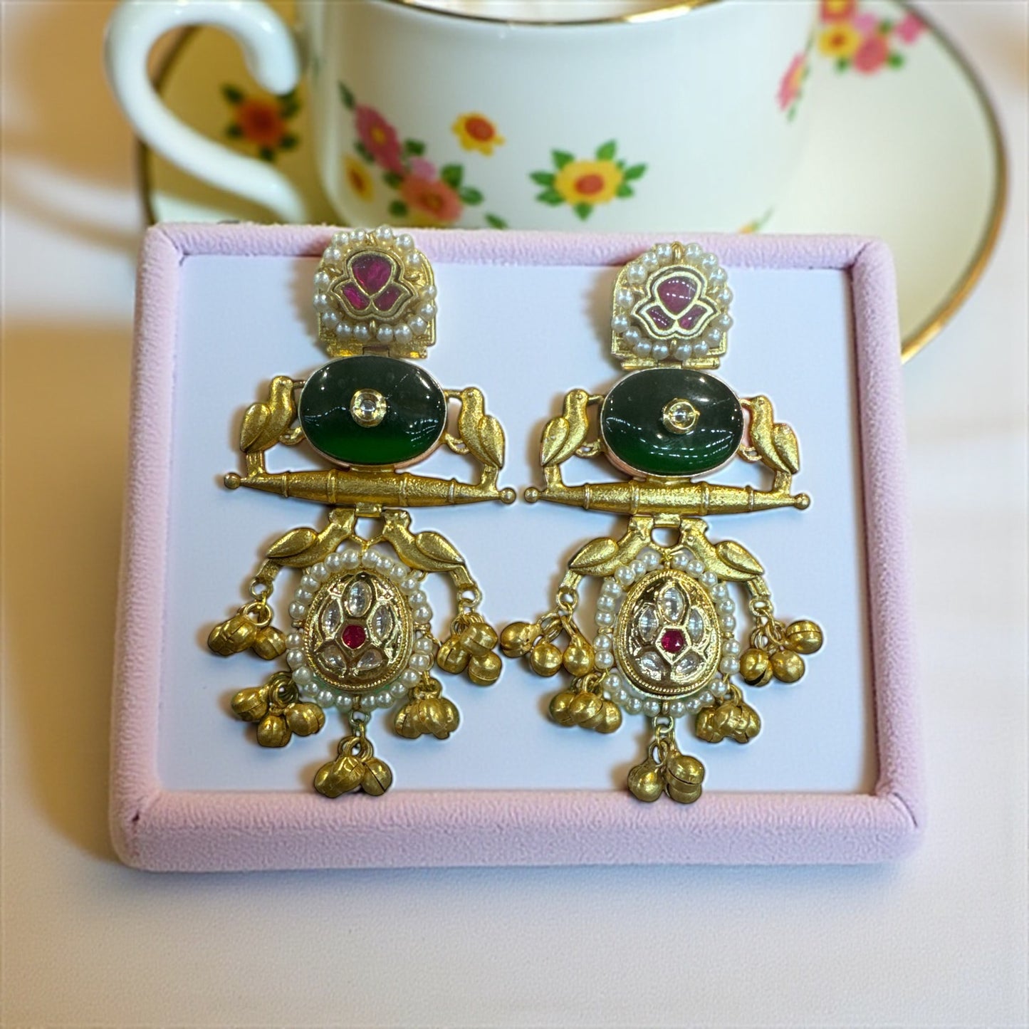 Antique Royal Kundan Drop Earrings