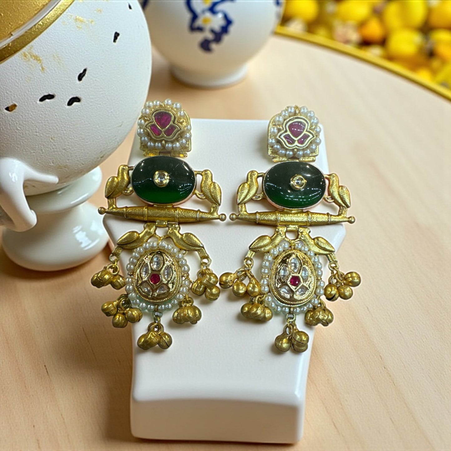 Antique Royal Kundan Drop Earrings