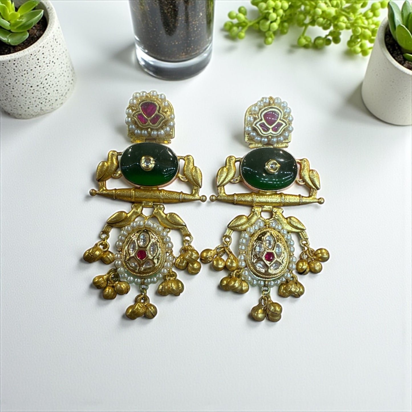 Antique Royal Kundan Drop Earrings