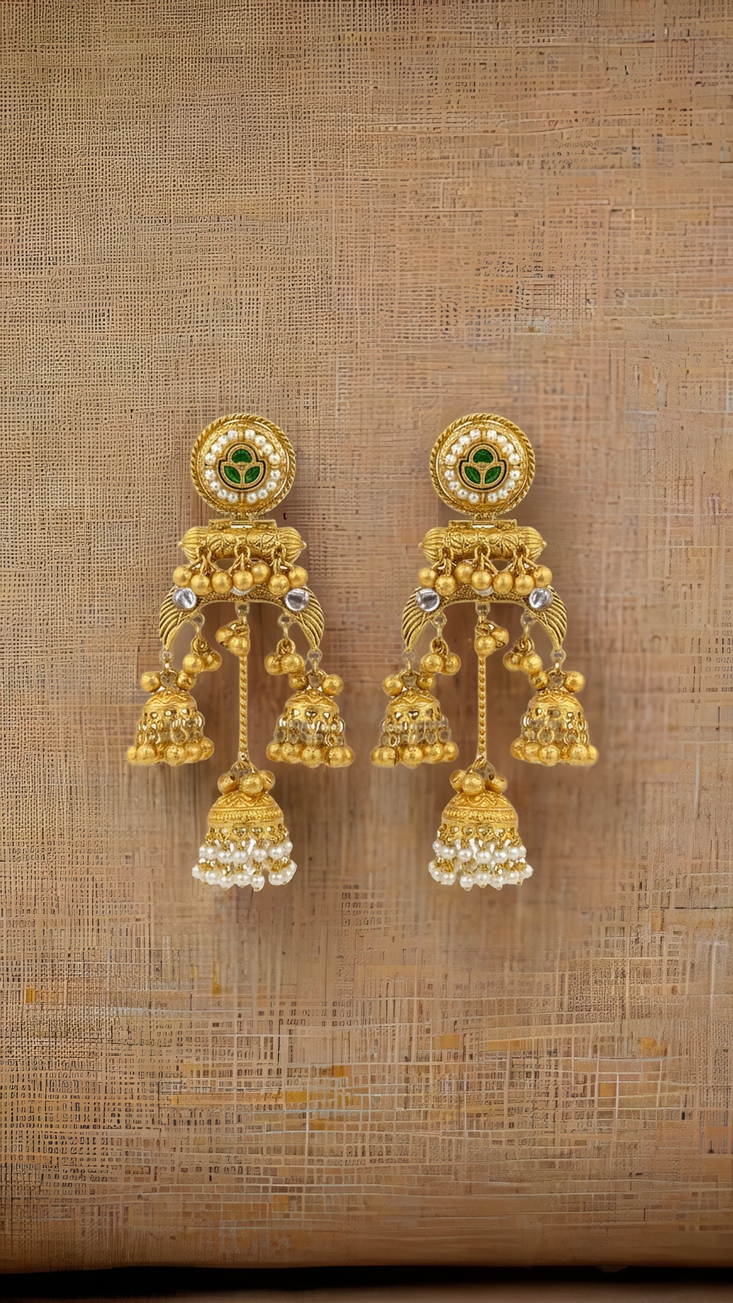 Royal Kundan Pearl Jhumka Earrings