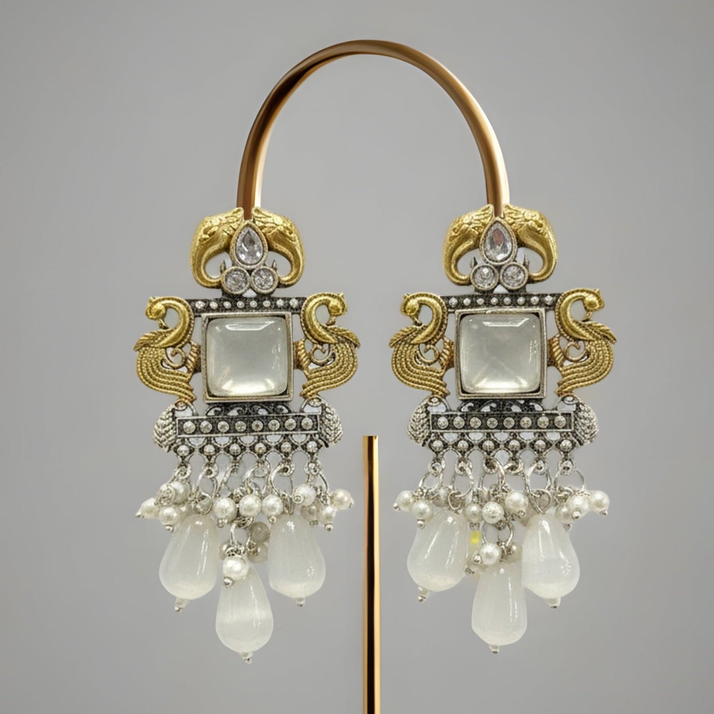 Royal Peacock Blue Dangle Earrings