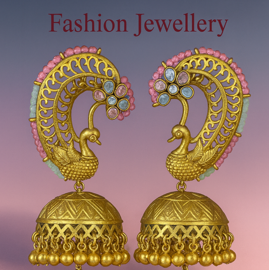 Regal Peacock Jhumka Earrings