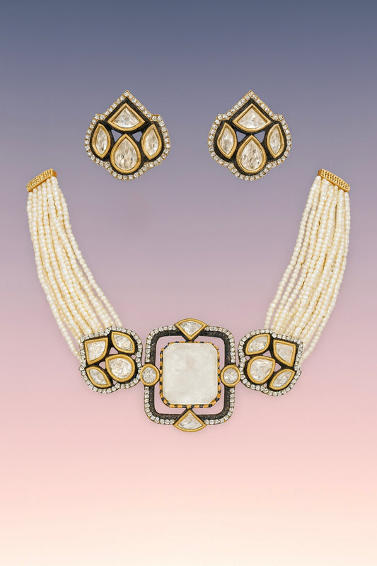 Ivory Grace Kundan Pearl Set