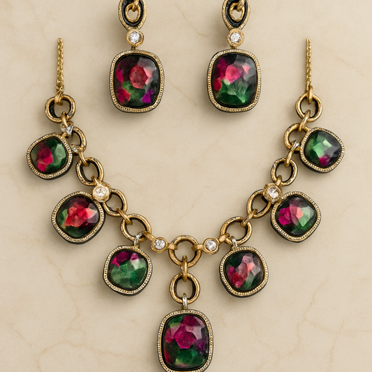 Florenza Multicolor Stone Necklace Set