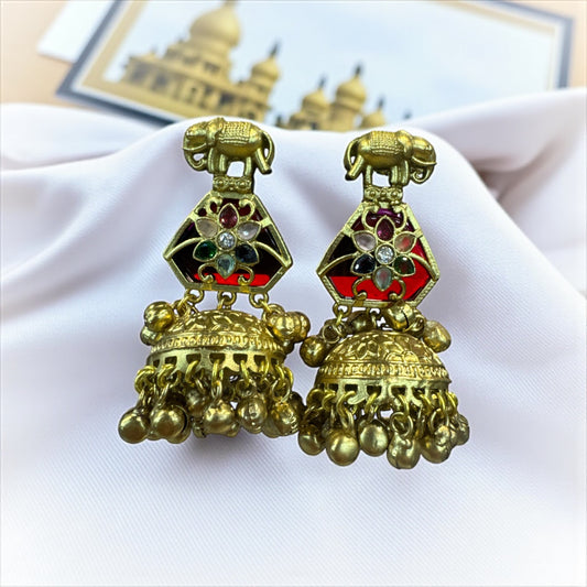 Royal Elephant Jhumka Earrings