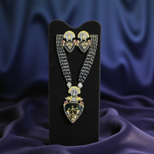 Black Onyx Royal Enamel Necklace Set