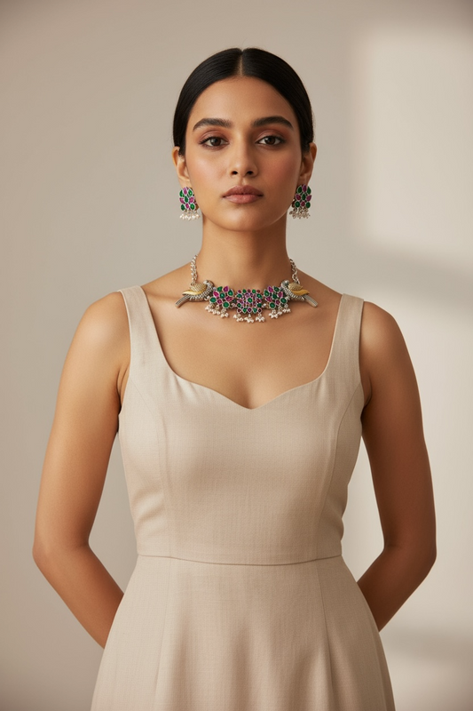 Silver Sparrow Kundan Set 🕊️