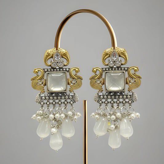 Royal Peacock Blue Dangle Earrings